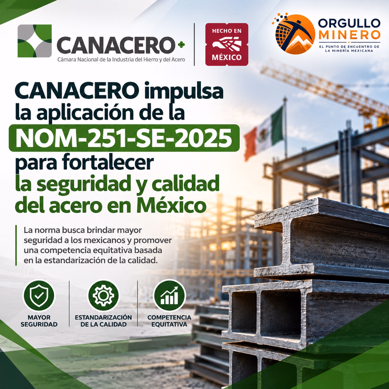 Canacero impulsa normas para mejorar el acero mexicano